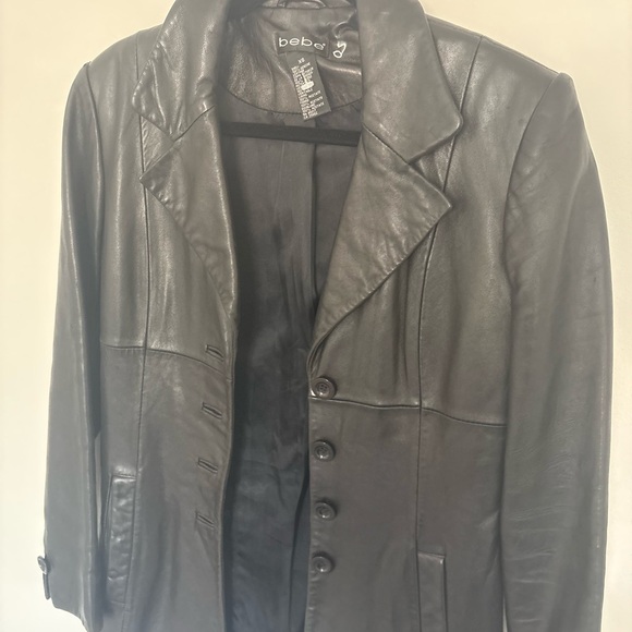 BEBE vintage leather jacket coat XS - Picture 5 of 8